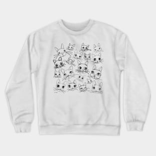“Continuous Kitties” Square Style Drawing Crewneck Sweatshirt
